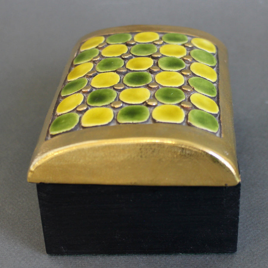 Jewellery Box with Decorative Ceramic Lid by Mithé Espelt (circa 1960s)