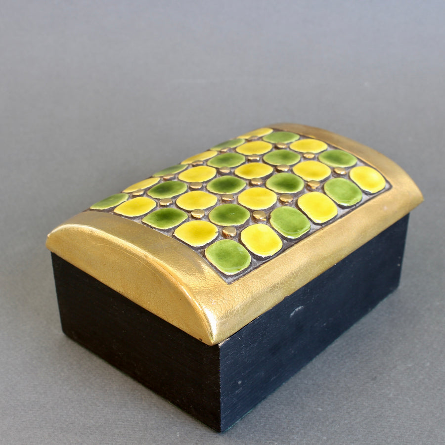Jewellery Box with Decorative Ceramic Lid by Mithé Espelt (circa 1960s)