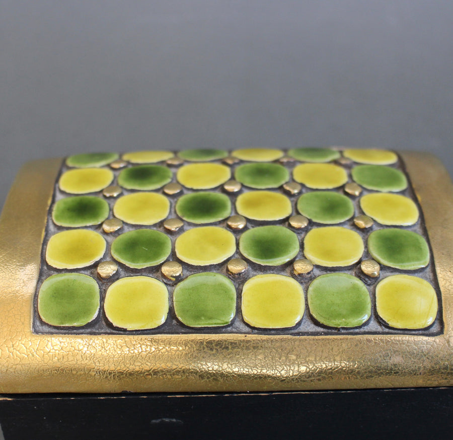 Jewellery Box with Decorative Ceramic Lid by Mithé Espelt (circa 1960s)