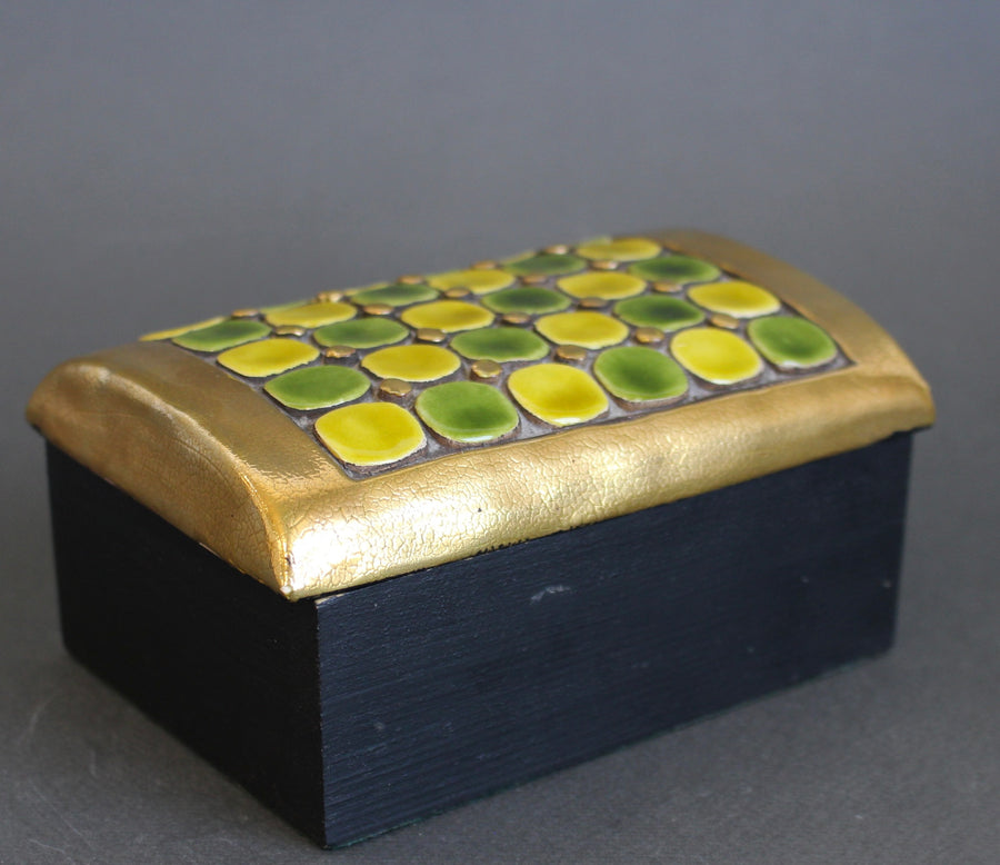 Jewellery Box with Decorative Ceramic Lid by Mithé Espelt (circa 1960s)