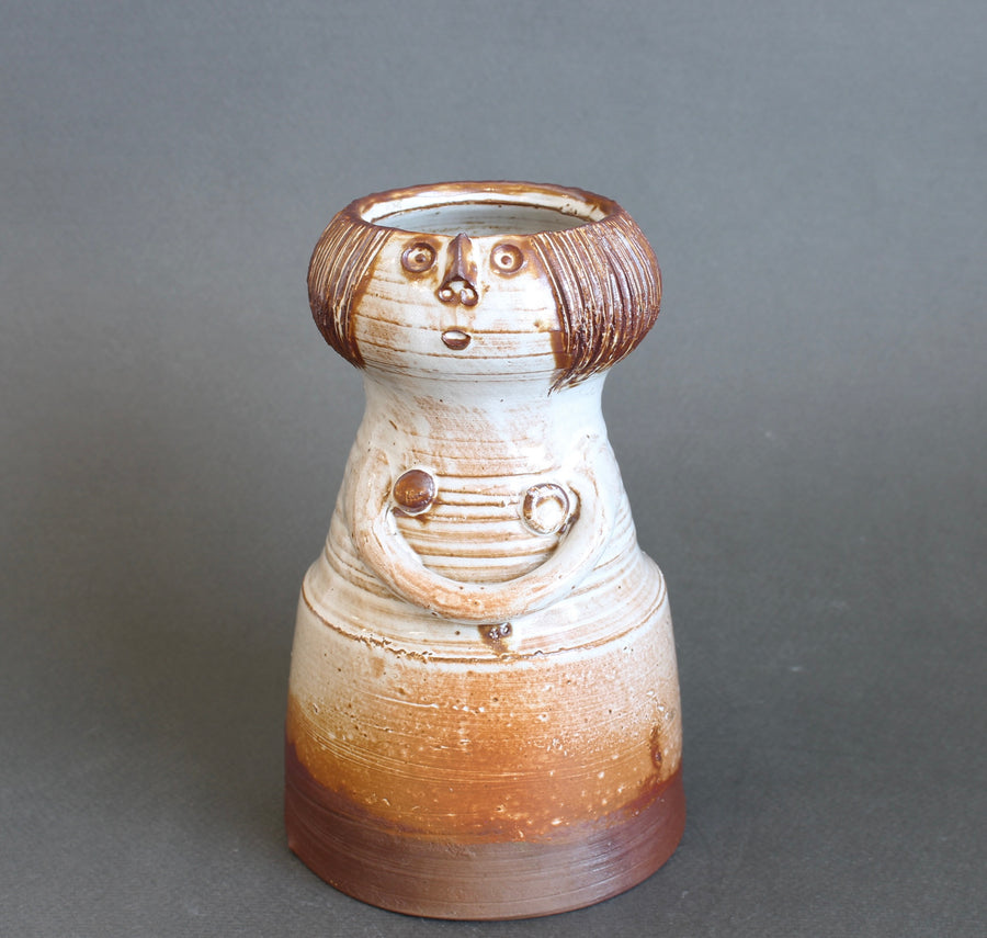 Glazed Ceramic Woman Figure Vase by Jacques Pouchain - Atelier Dieulefit (circa 1960s-70s)