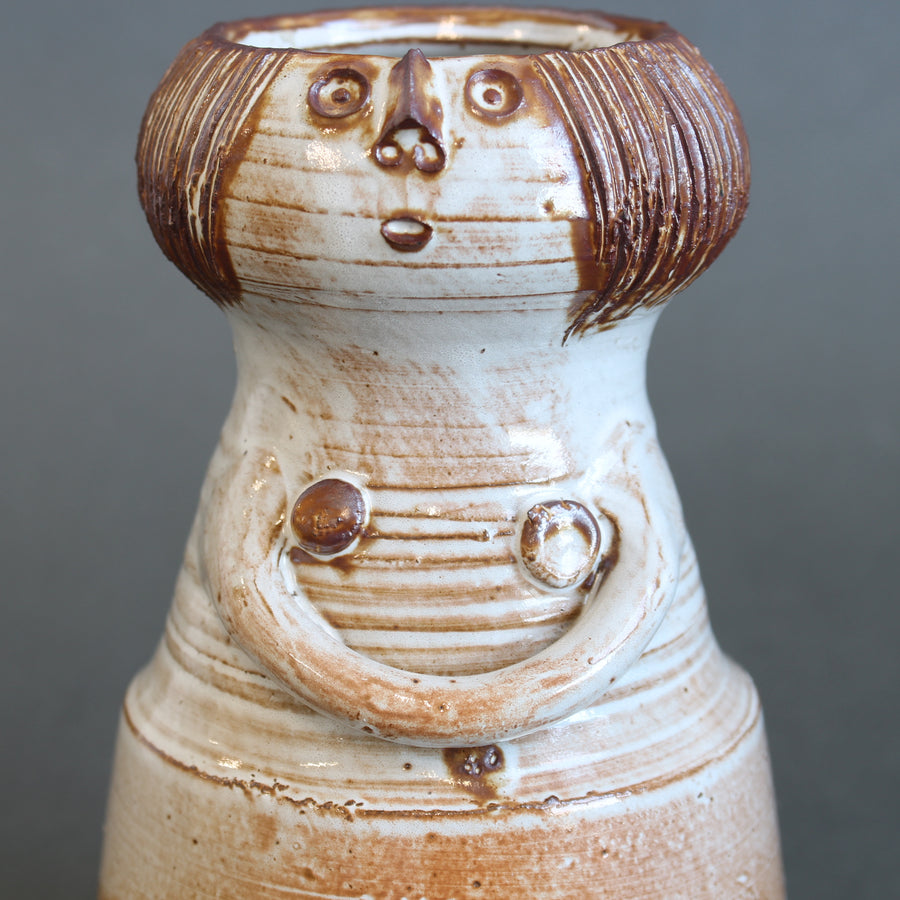 Glazed Ceramic Woman Figure Vase by Jacques Pouchain - Atelier Dieulefit (circa 1960s-70s)