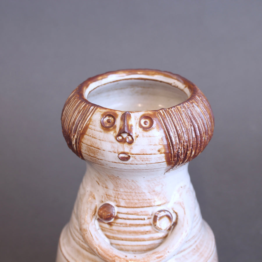 Glazed Ceramic Woman Figure Vase by Jacques Pouchain - Atelier Dieulefit (circa 1960s-70s)