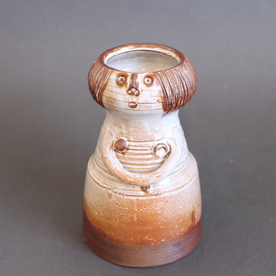 Glazed Ceramic Woman Figure Vase by Jacques Pouchain - Atelier Dieulefit (circa 1960s-70s)