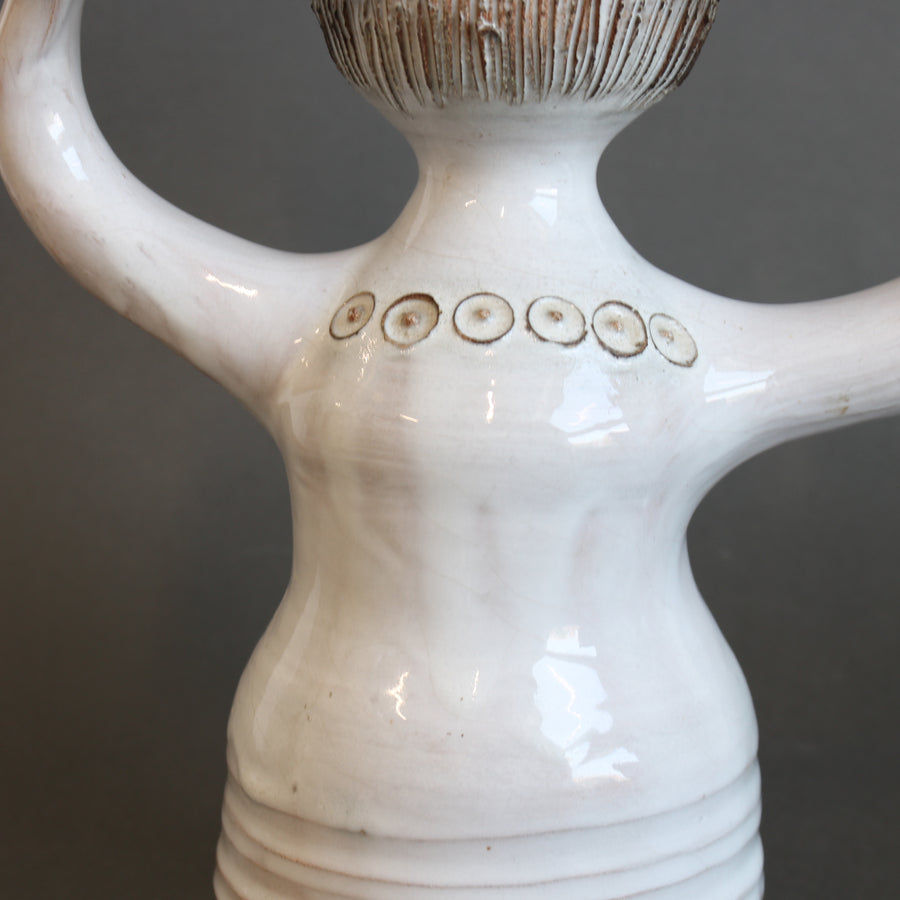 Ceramic Candle Holder / 'Pottery Porter' Sculpture by Jacques Pouchain - Atelier Dieulefit (circa 1960s-70s)
