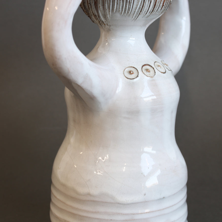Ceramic Candle Holder / 'Pottery Porter' Sculpture by Jacques Pouchain - Atelier Dieulefit (circa 1960s-70s)