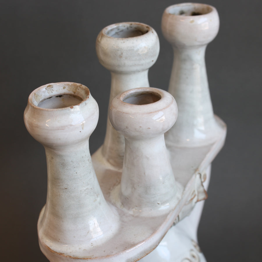 Ceramic Candle Holder / 'Pottery Porter' Sculpture by Jacques Pouchain - Atelier Dieulefit (circa 1960s-70s)