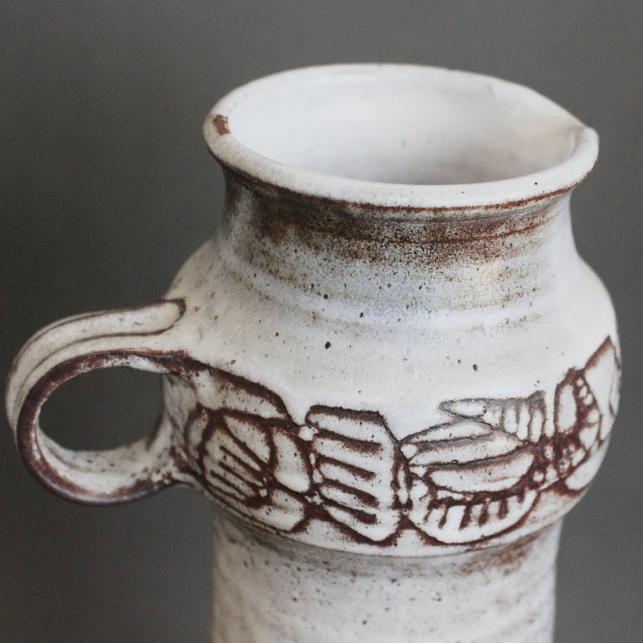 Michel Anasse vallauris ‘60s France 陶器 Large Vintage French Decorative Vase by Michel and Nicole