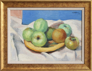 'Still Life with Apples and Banana' by Charles Kvapil (1933)