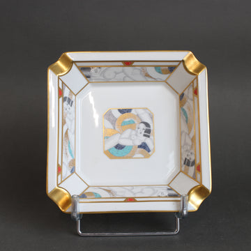 Vintage French Porcelain-Gilt Ashtray by Bernardaud Limoges France (circa 1990s)