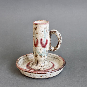 Vintage French Ceramic Candle Holder by Gustave Reynaud for Le Mûrier (circa 1960s)