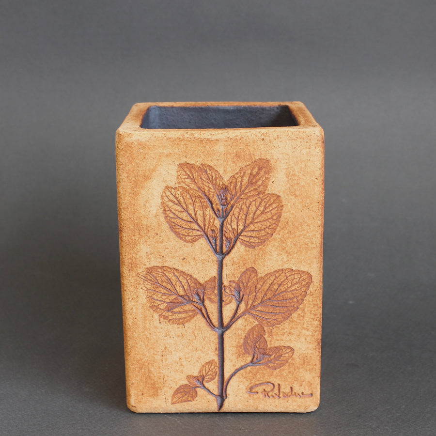 Vintage French Ceramic Vase by Raymonde Leduc (circa 1970s)