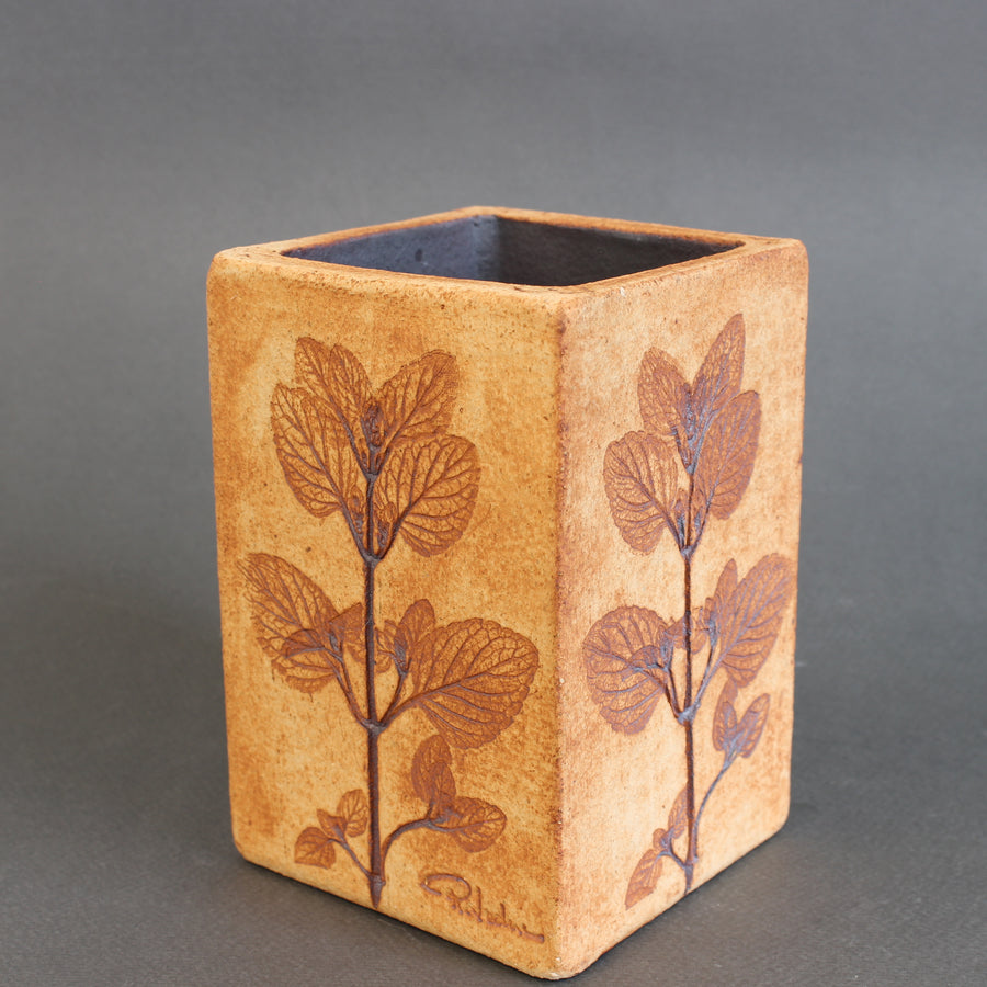 Vintage French Ceramic Vase by Raymonde Leduc (circa 1970s)