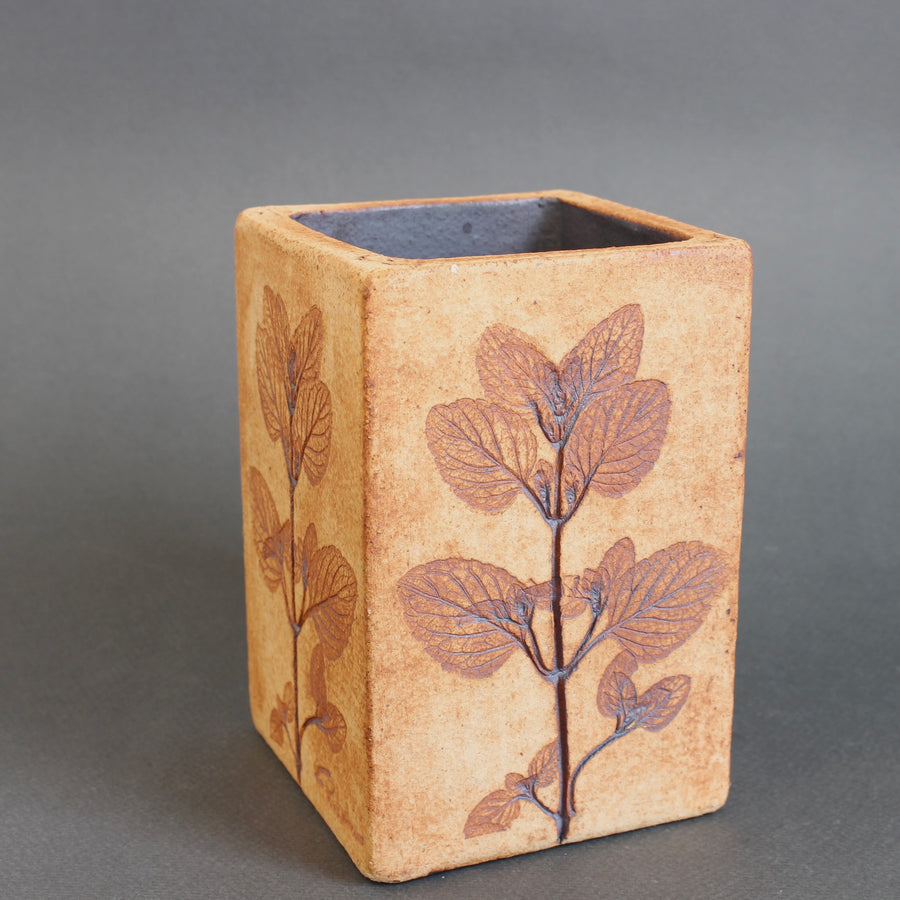 Vintage French Ceramic Vase by Raymonde Leduc (circa 1970s)