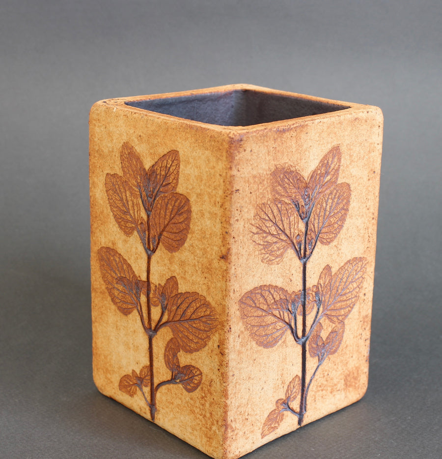 Vintage French Ceramic Vase by Raymonde Leduc (circa 1970s)