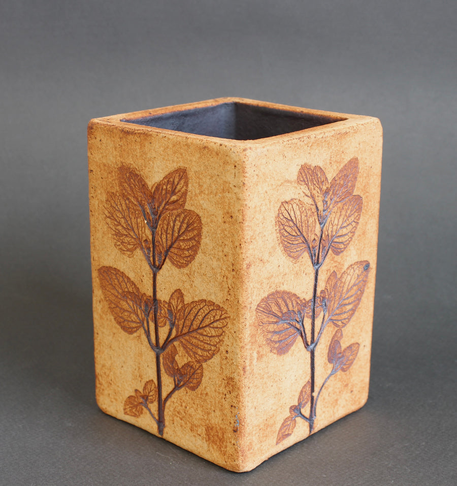 Vintage French Ceramic Vase by Raymonde Leduc (circa 1970s)