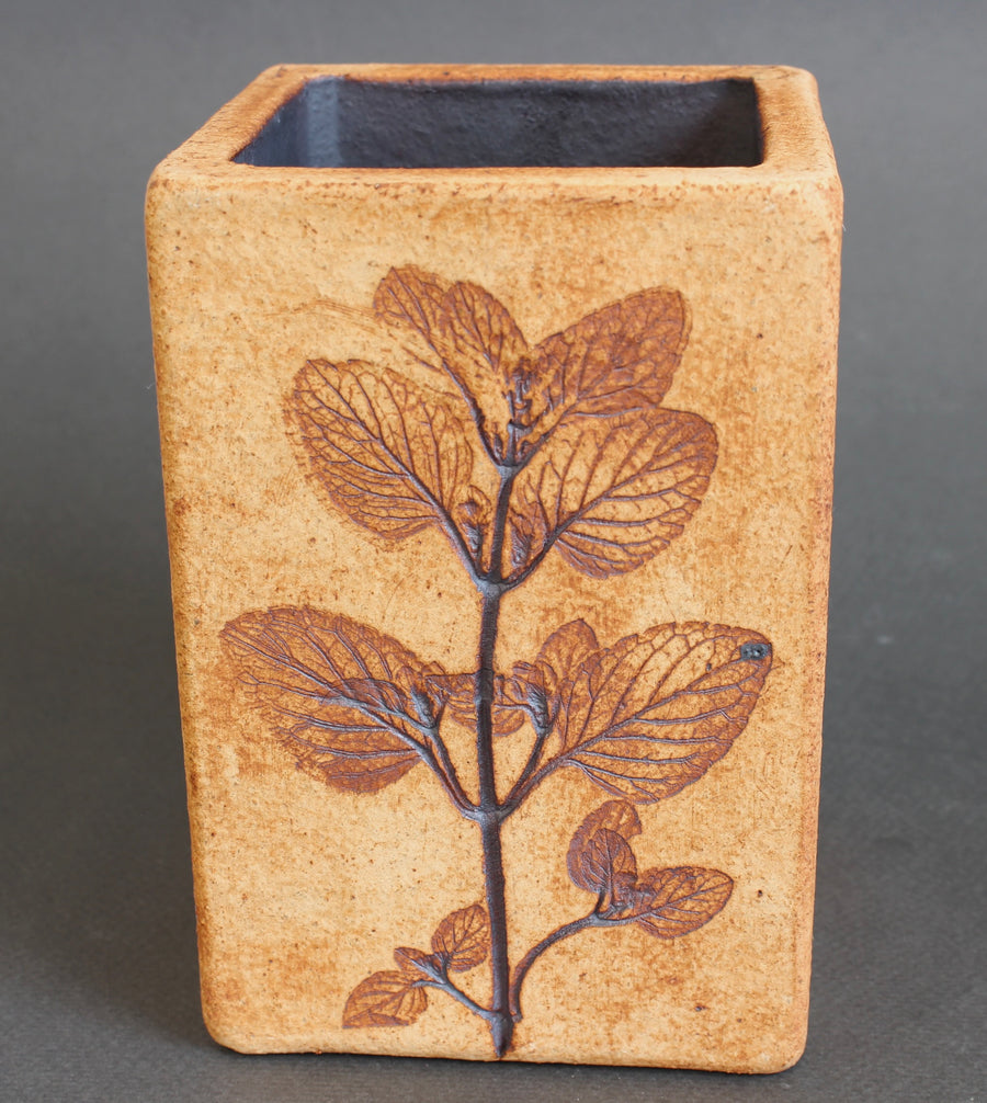 Vintage French Ceramic Vase by Raymonde Leduc (circa 1970s)