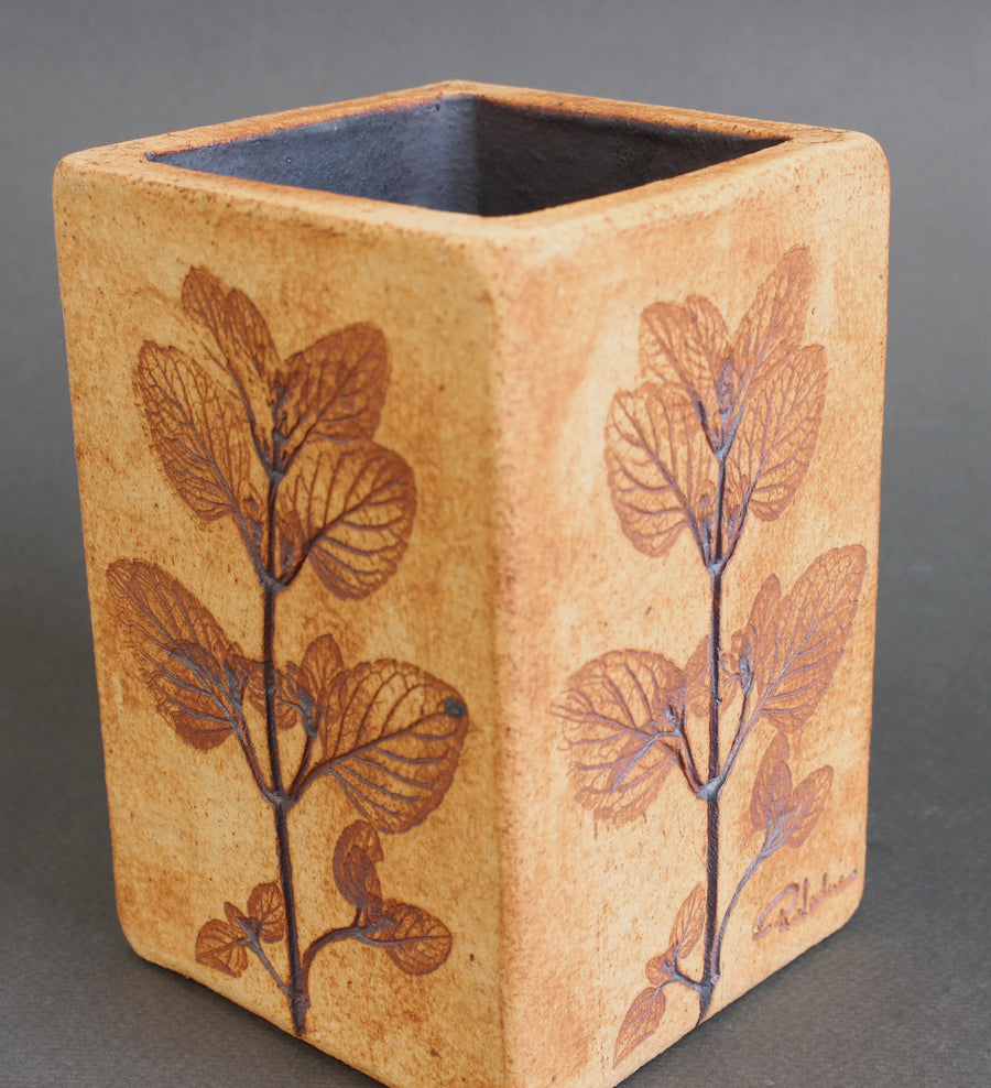 Vintage French Ceramic Vase by Raymonde Leduc (circa 1970s)