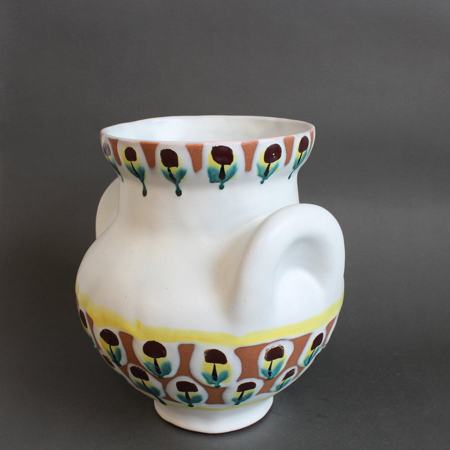 French Vintage Eared Vase by Roger Capron (circa 1950s) - Large