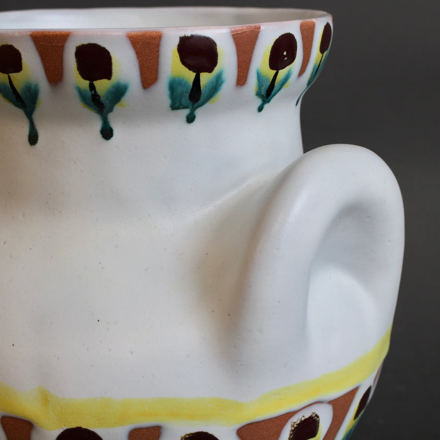 French Vintage Eared Vase by Roger Capron (circa 1950s) - Large