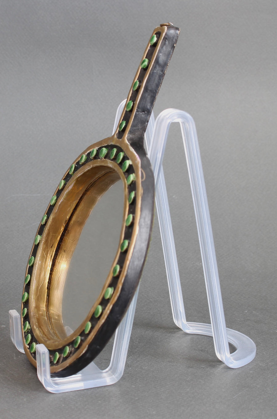 Vintage French Ceramic Hand Mirror by Mithé Espelt (circa 1970s)