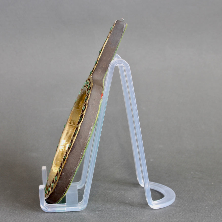 Vintage French Ceramic Hand Mirror by Mithé Espelt (circa 1970s)