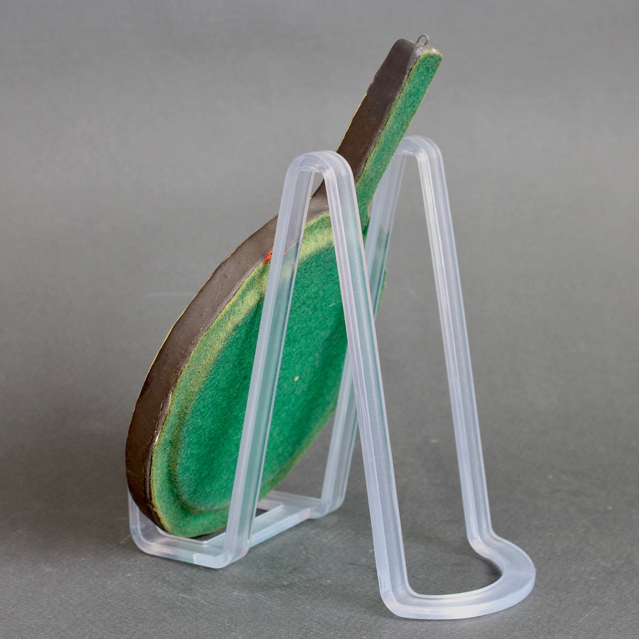 Vintage French Ceramic Hand Mirror by Mithé Espelt (circa 1970s)