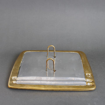 Vintage Aluminium and Brass Flip Calendar Stand by David Marshall (circa 1980s)