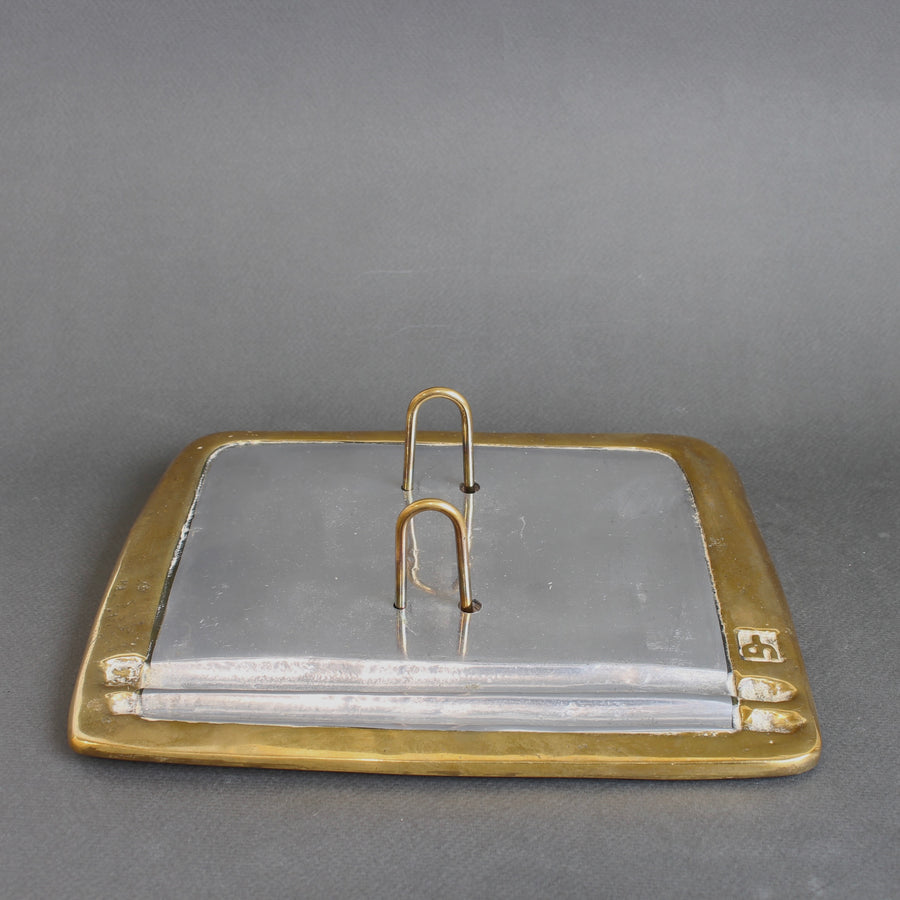 Vintage Aluminium and Brass Flip Calendar Stand by David Marshall (circa 1980s)