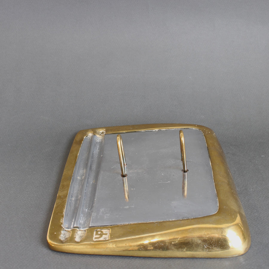 Vintage Aluminium and Brass Flip Calendar Stand by David Marshall (circa 1980s)