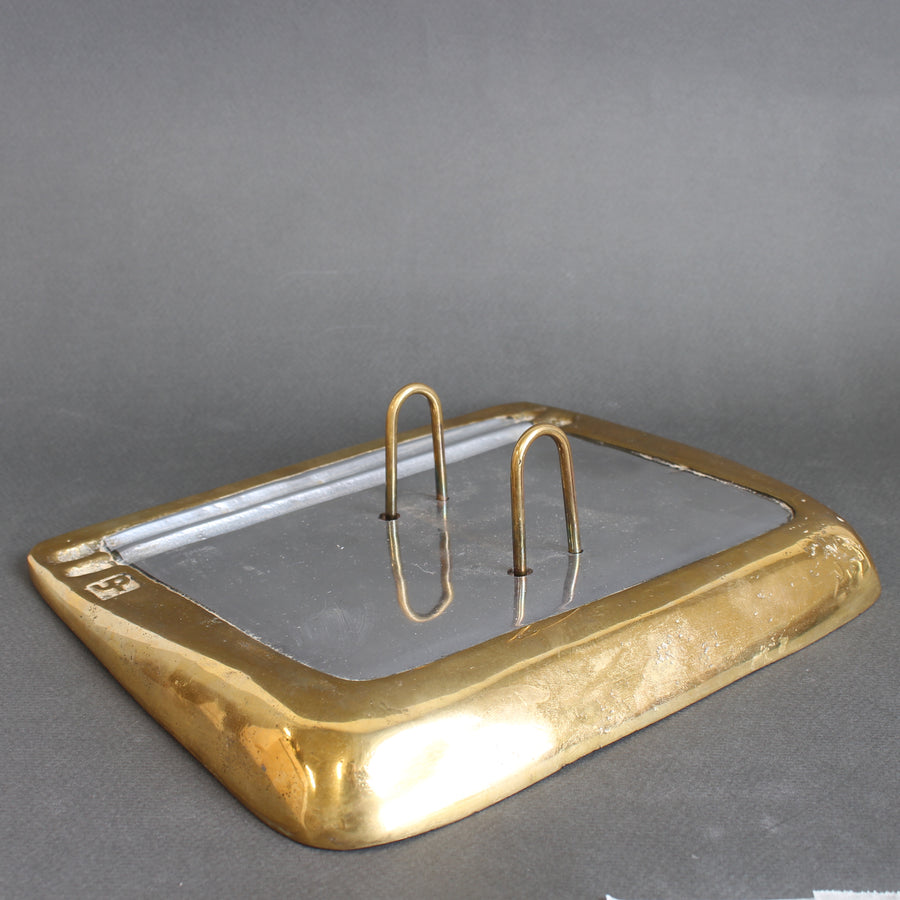Vintage Aluminium and Brass Flip Calendar Stand by David Marshall (circa 1980s)