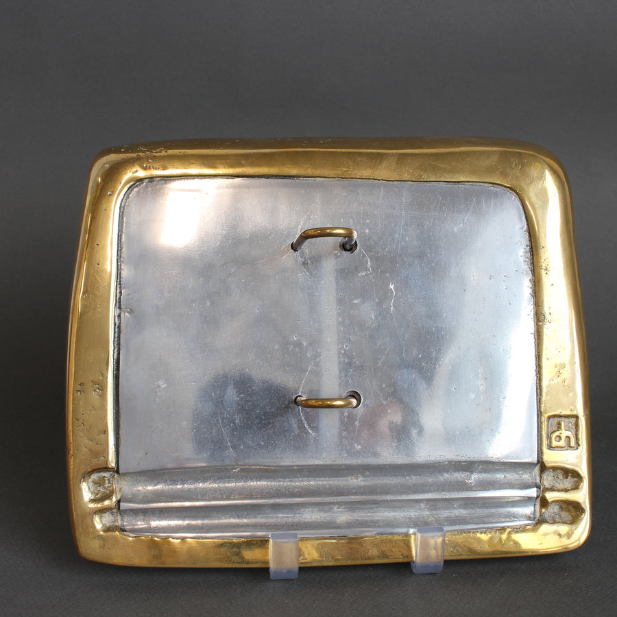 Vintage Aluminium and Brass Flip Calendar Stand by David Marshall (circa 1980s)