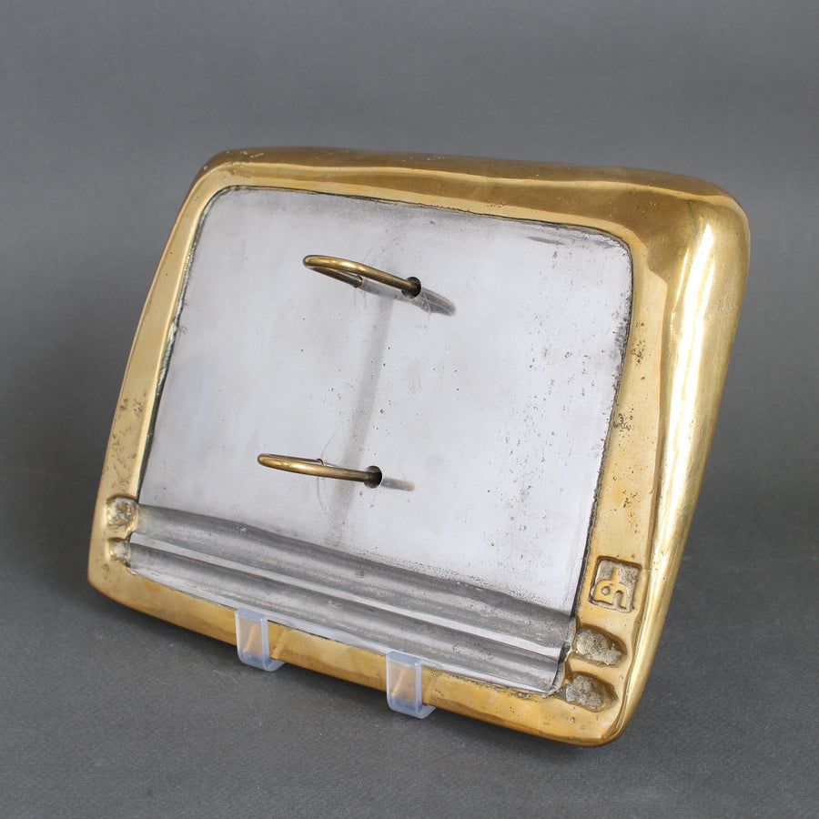 Vintage Aluminium and Brass Flip Calendar Stand by David Marshall (circa 1980s)