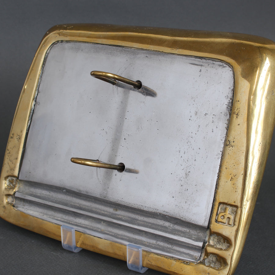 Vintage Aluminium and Brass Flip Calendar Stand by David Marshall (circa 1980s)