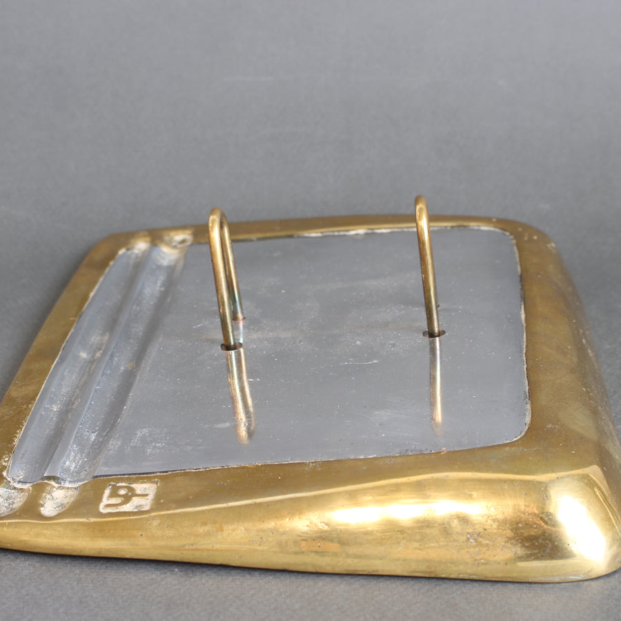 Vintage Aluminium and Brass Flip Calendar Stand by David Marshall (circa 1980s)