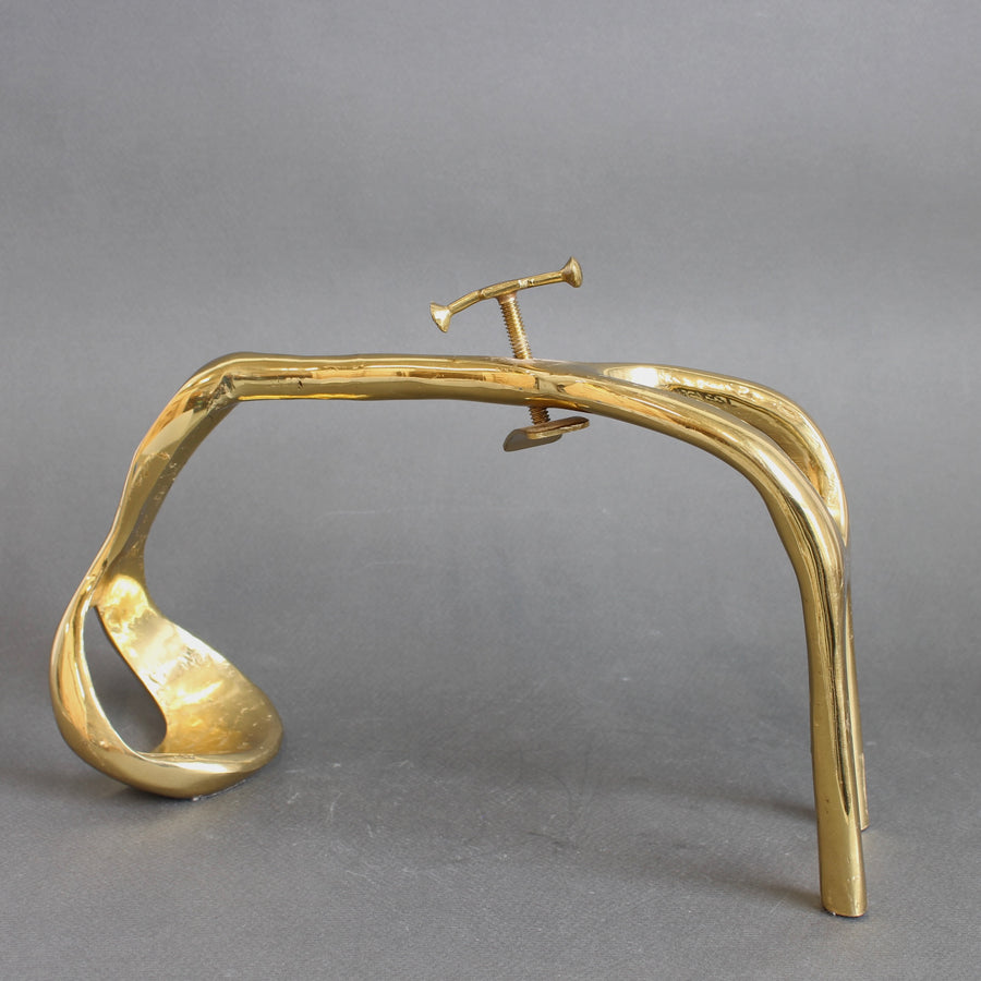 Vintage Brass Wine Bottle Pourer and Display Stand by David Marshall (circa 1990s)