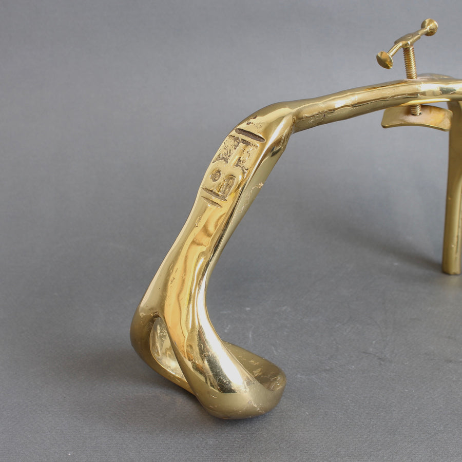 Vintage Brass Wine Bottle Pourer and Display Stand by David Marshall (circa 1990s)