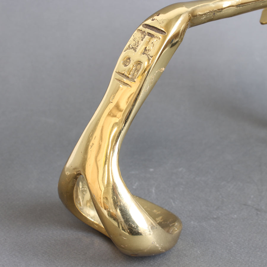 Vintage Brass Wine Bottle Pourer and Display Stand by David Marshall (circa 1990s)