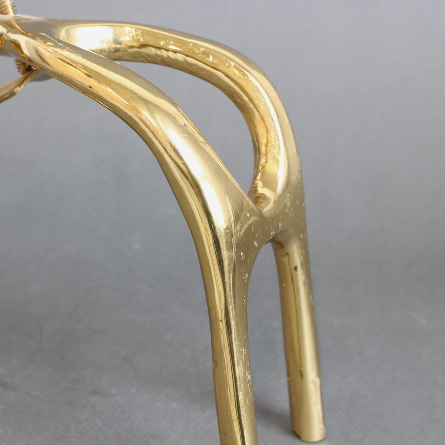 Vintage Brass Wine Bottle Pourer and Display Stand by David Marshall (circa 1990s)