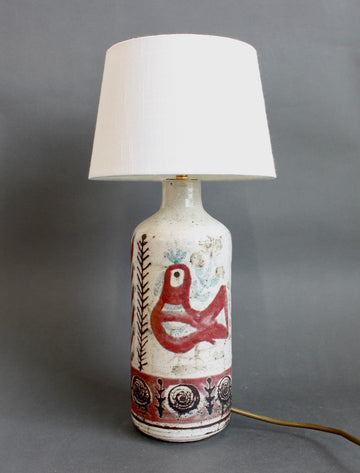 Vintage French Ceramic Table Lamp by Gustave Reynaud for Le Mûrier (circa 1960s)