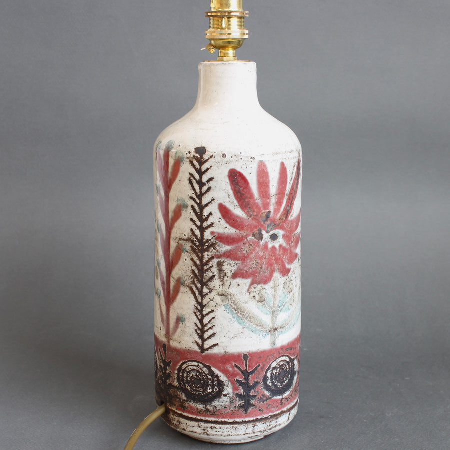 Vintage French Ceramic Table Lamp by Gustave Reynaud for Le Mûrier (circa 1960s)