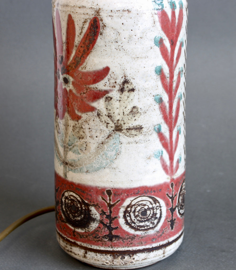 Vintage French Ceramic Table Lamp by Gustave Reynaud for Le Mûrier (circa 1960s)