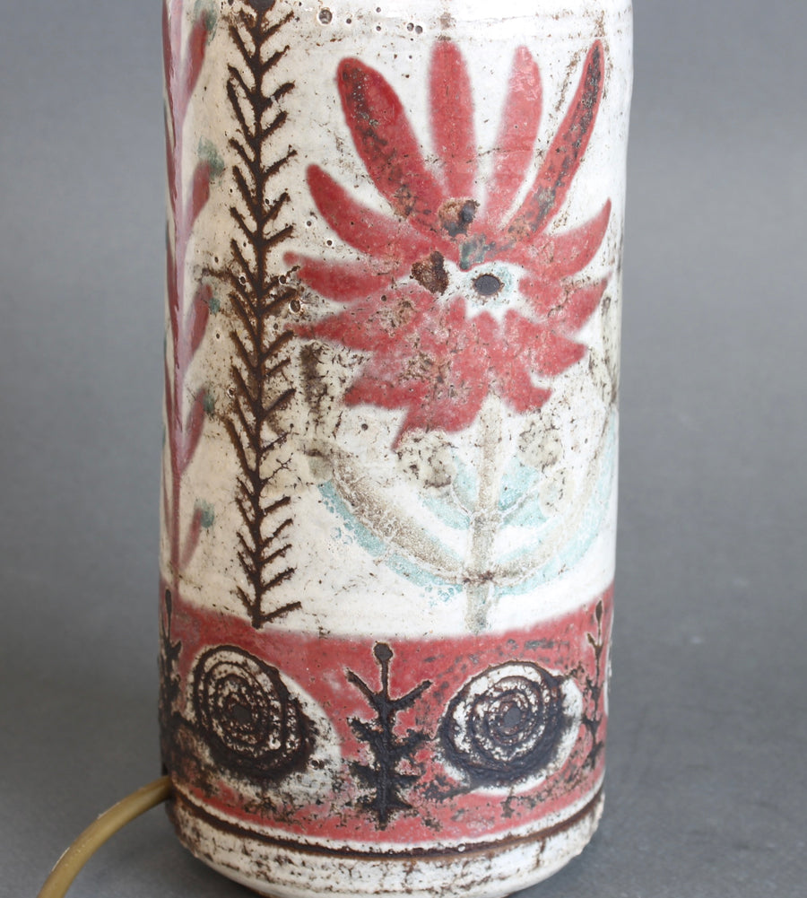 Vintage French Ceramic Table Lamp by Gustave Reynaud for Le Mûrier (circa 1960s)