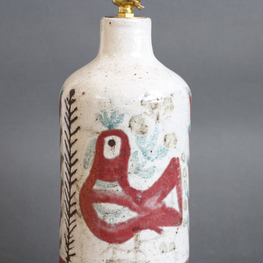 Vintage French Ceramic Table Lamp by Gustave Reynaud for Le Mûrier (circa 1960s)