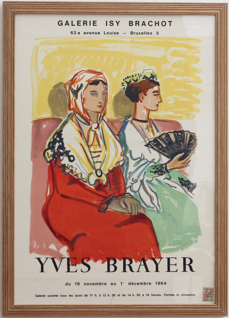 French Vintage Exhibition Poster for Yves Brayer (1964) - Galerie Isy Brachot Brussels