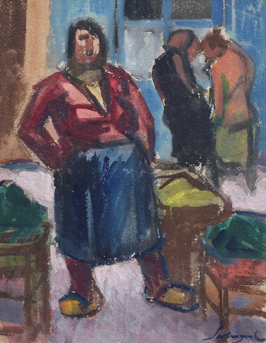 'The Market Seller in Nice' by Alfred Salvignol (circa 1950s)