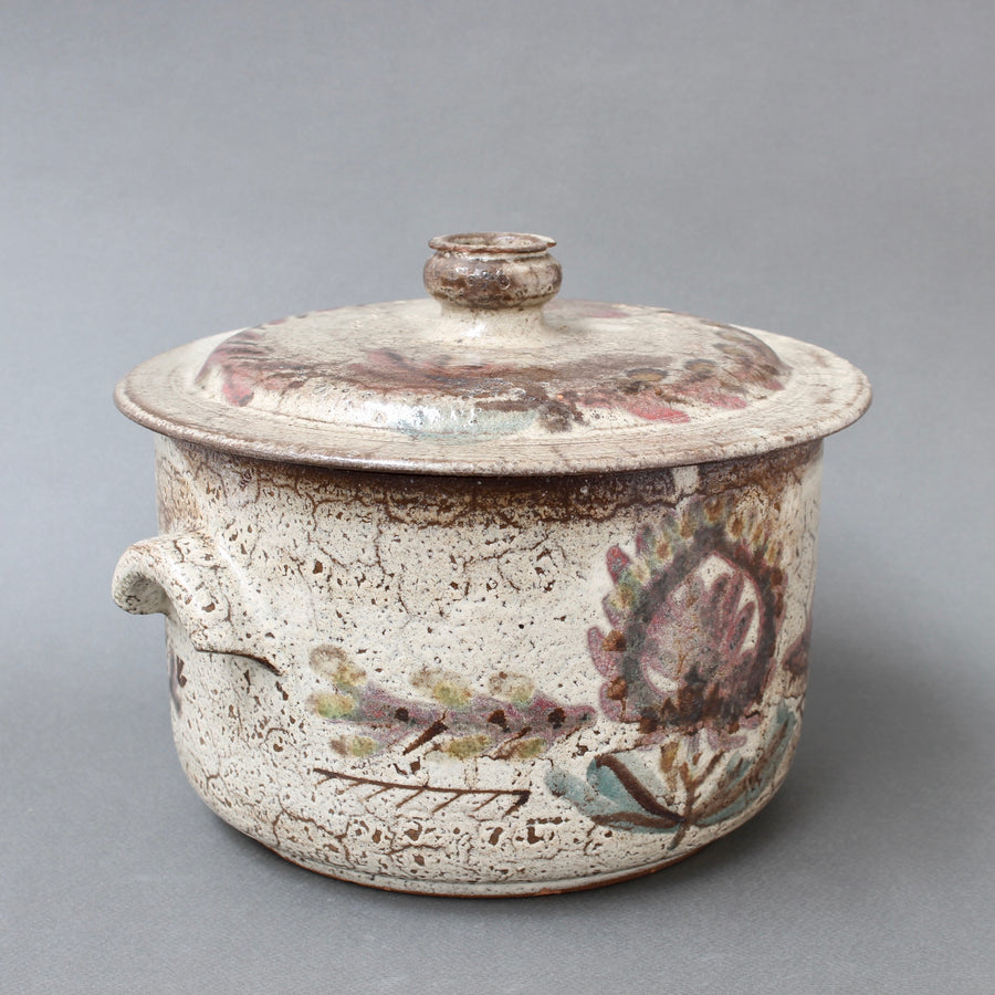 Vintage French Ceramic Casserole with Lid by Gustave Reynaud - Le Mûrier (circa 1950s)