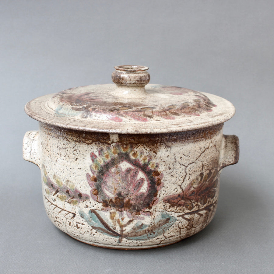 Vintage French Ceramic Casserole with Lid by Gustave Reynaud - Le Mûrier (circa 1950s)