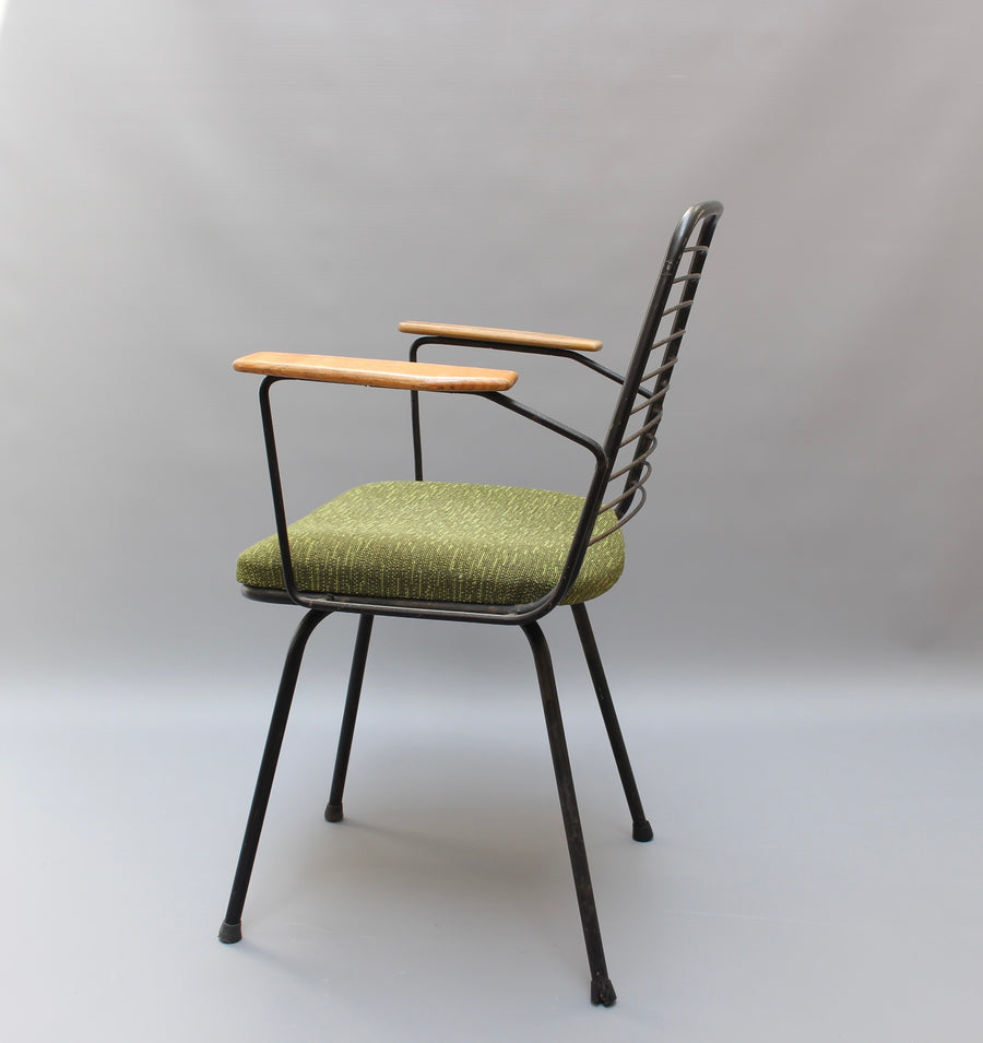 Vintage Desk Chair with Armrests by Jean-Louis Bonnant (circa 1956)