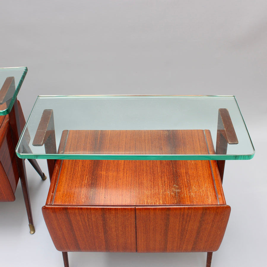 Pair of Vintage Italian Bedside Tables Attributed to Silvio Cavatorta (circa 1950s)